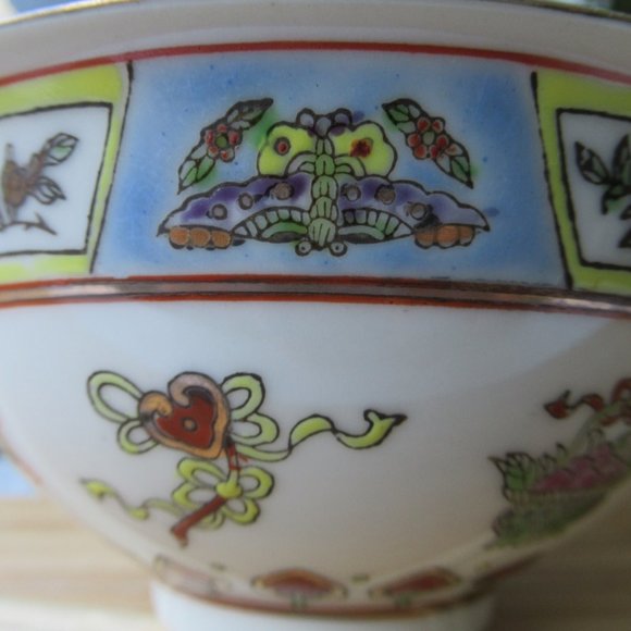 Porcelain Rice Soup Bowl with Chinese Symbols of Prosperity, China - Picture 8 of 16